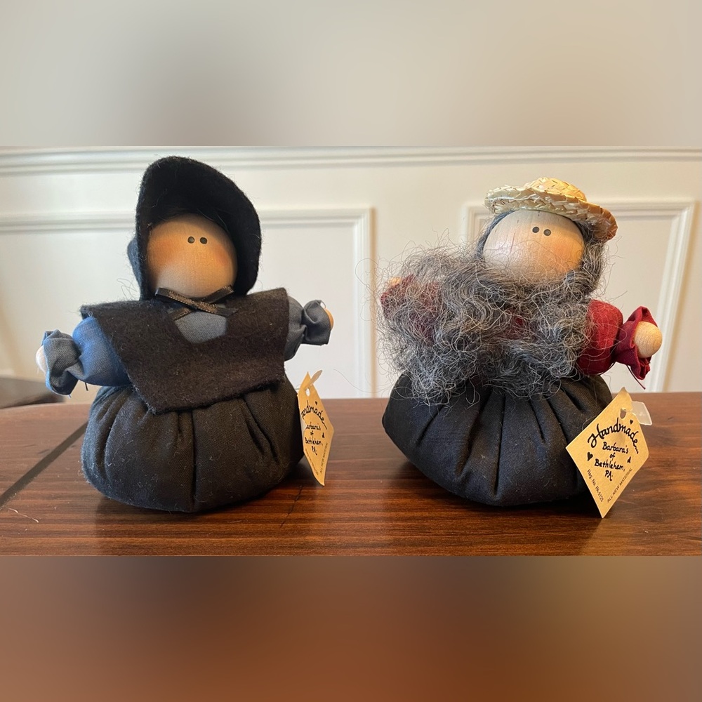 Handmade Amish Couple Country Dolls by Barbara’s of Bethlehem, PA - NEW w/ TAGS